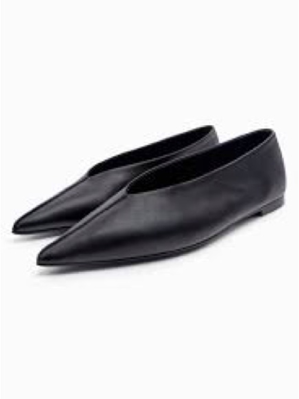 Structural Leather Modern Pointed Point Toe Flats Minimalist Quiet Lucky Office